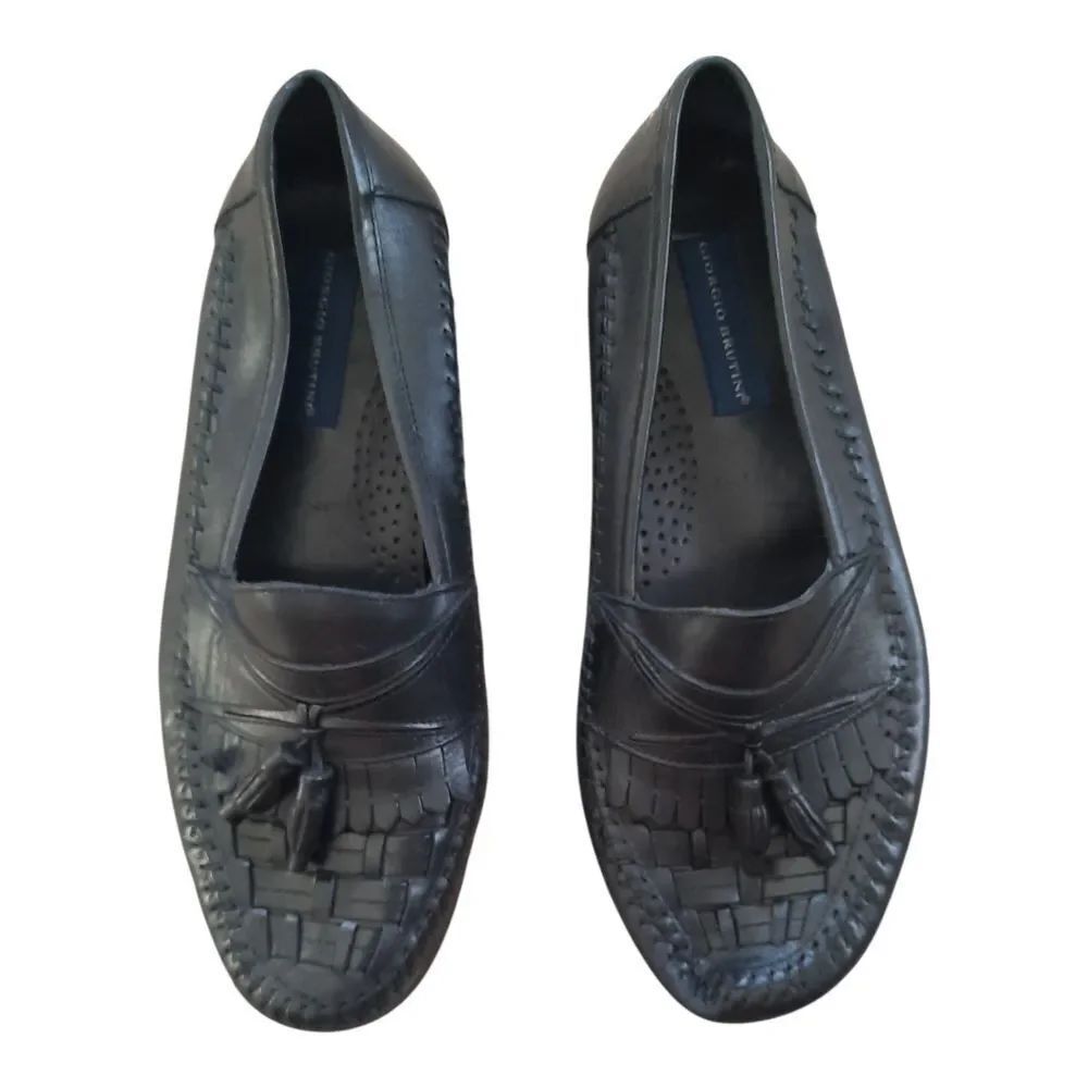 Giorgio Brutini Black Loafers with Tassels